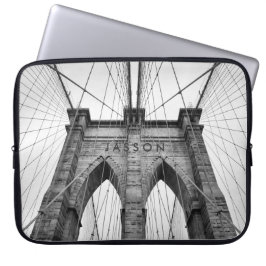 Black & White Photo Brooklyn Bridge Laptop Sleeve