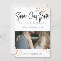 Black White PHOTO Faux Metall Guld Foil Typography