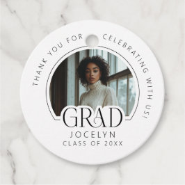 Black White Photo Grad Studentfest Gåvor Etiketter