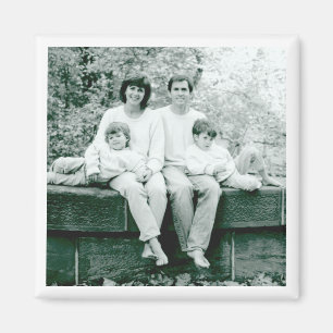 Black White Photo Keepsak för familjen Porträtt Cl Magnet