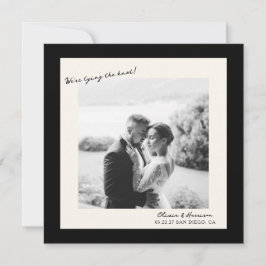 Black White Photo Wedding Save the Date Inbjudningar