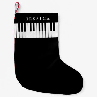 Black & White Piano Keyboard Liten Julstrumpa