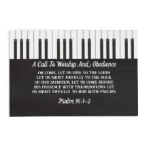 Black & White Piano Nycklar Bible Verse Laminated