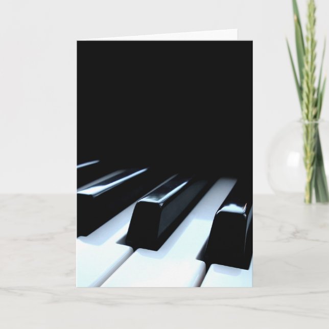 Black & White Piano Nycklar Kort (Framsida)