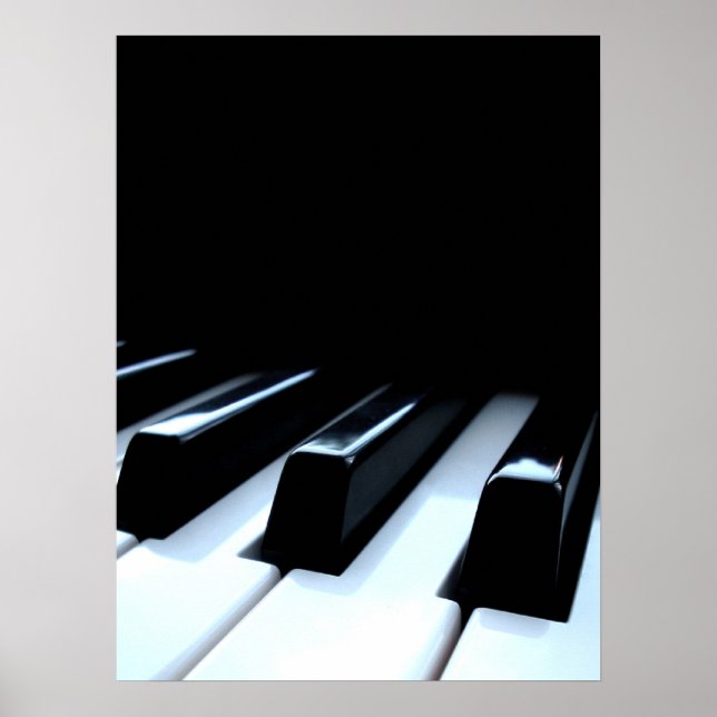 Black & White Piano Nycklar Poster (Framsidan)