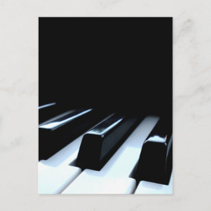 Black & White Piano Nycklar Vykort