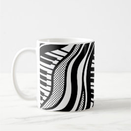 Black White Piano Polka Vinkar Musical Kaffemugg