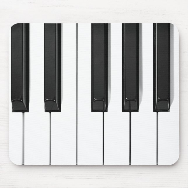 Black & White Piano Tangentbord Design Mousepad Musmatta (Framsidan)