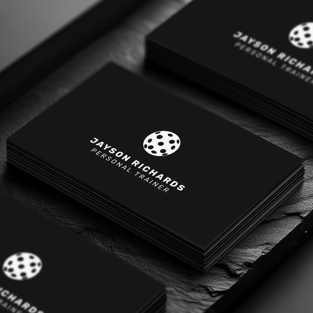 Black & White Pickleball Coaching Personal Trainer Visitkort (Skapare uppladdad)