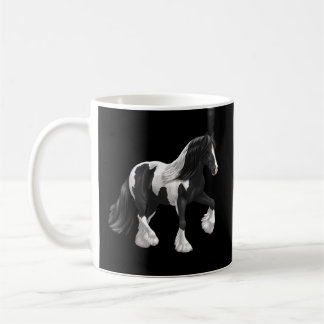 Black White Piebald Pinto Gypsy Vanner Draft Horse Kaffemugg