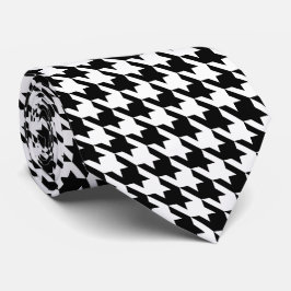 Black White Pied de Poule Houndstooth Slips