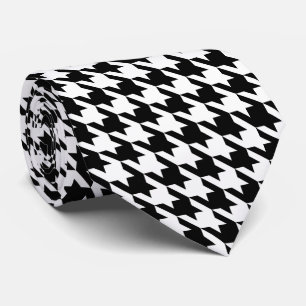 Black White Pied de Poule Houndstooth Slips