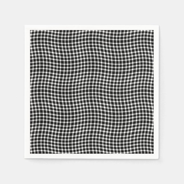 Black White Plaid Checker Seamless Pattern Pappersservett (Framsidan)