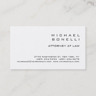 Black & White Plain Attorney på Law Affärskort Visitkort