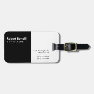 Black White Plain Modern Consultant Bagagebricka