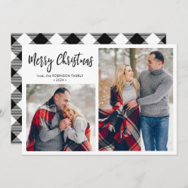 Black White Play 2 Photo Collage jul Julkort