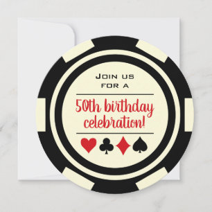 Black White Poker Chip Casino Inbjudningar