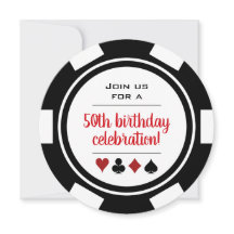 Black White Poker Chip Las Vegas Casino Birthday
