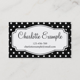 Black White Polka Dot Classic-Anpassningsbar Visitkort