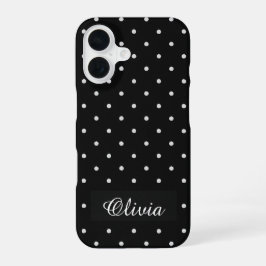 Black & White Polka Dot Custom Name