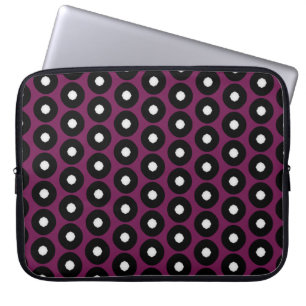 Black/White Polka Dot Mönster Laptop Sleeve