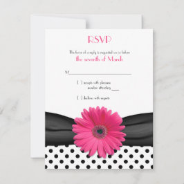 Black White Polka Dot Rosa Daisy Bröllop OSA
