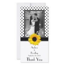 Black White Polka Dot Solros Bröllop