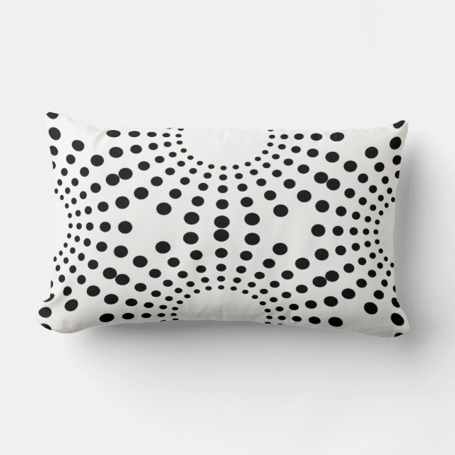 Black & White Polka Dot Starburst Dekorativ kudde (Framsida)