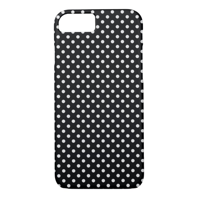 Black White Polka dots Mönster Case-Mate iPhone Skal (Baksida)
