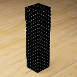 Black White polka dots mönster-gåva Presentask För Vinflaska<br><div class="desc">Svartvit polka dots,  mönster,  vin box</div>