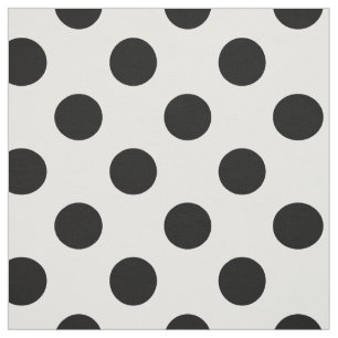 Black White Polka-dots Mönster Tyg