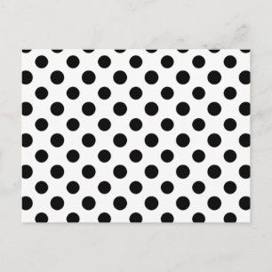 Black White Polka dots Mönster Vykort