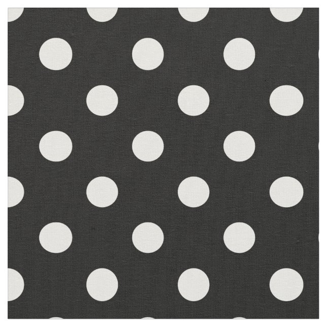 Black White Polka dots Textile Tyg (Närbild)