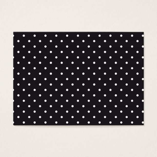 Black White Polka dots Visitkort (Framsidan)