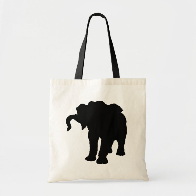 Black & White Pop Art Baby Elephant Tygkasse (Framsidan)