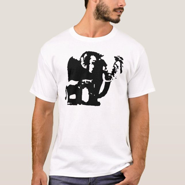 Black White Pop Art Baby & Mamma Elephants Tröja (Framsida)