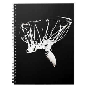 Black White Pop Art Basketball Anteckningsbok Med Spiral