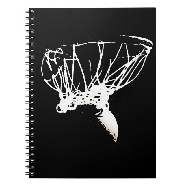 Black White Pop Art Basketball Anteckningsbok Med Spiral (Framsidan)