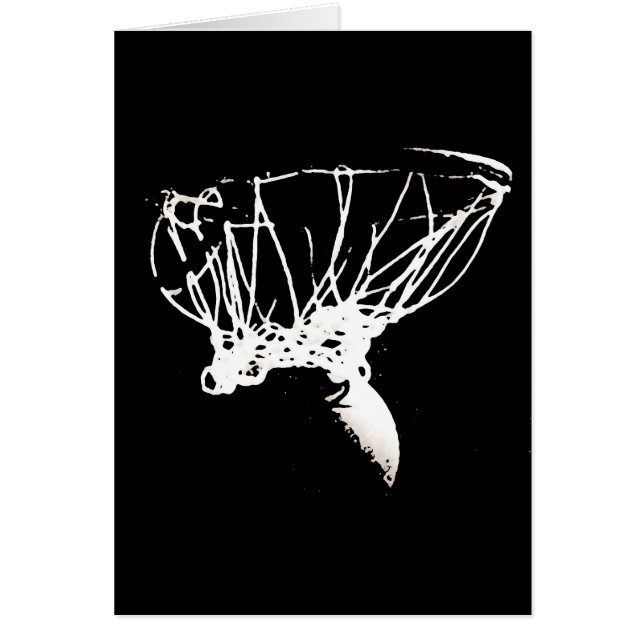 Black White Pop Art Basketball Hälsningskort (Framsidan)