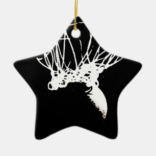 Black White Pop Art Basketball Julgransprydnad Keramik