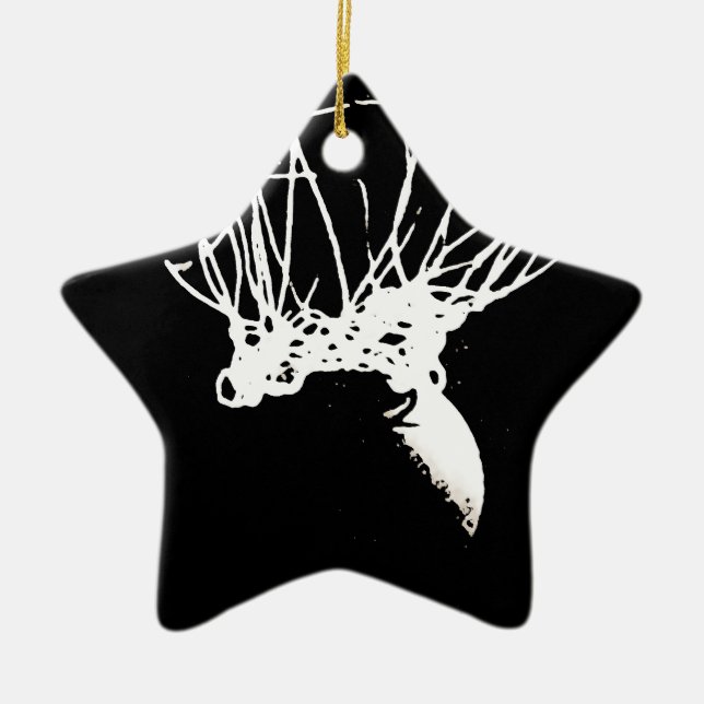 Black White Pop Art Basketball Julgransprydnad Keramik (Framsidan)
