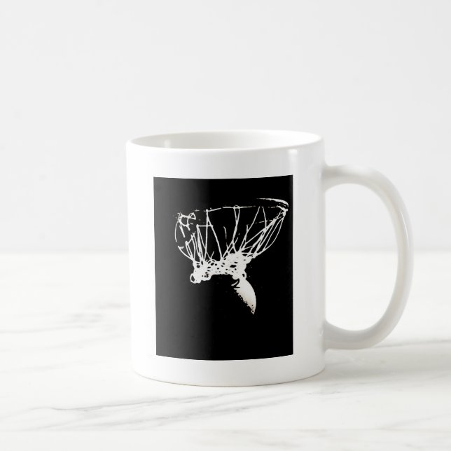Black White Pop Art Basketball Kaffemugg (Höger)