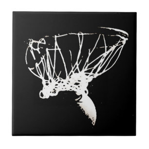 Black White Pop Art Basketball Kakelplatta
