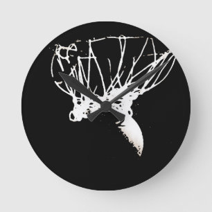 Black White Pop Art Basketball Rund Klocka