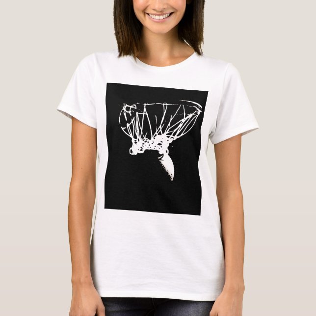 Black White Pop Art Basketball T-shirt (Framsida)