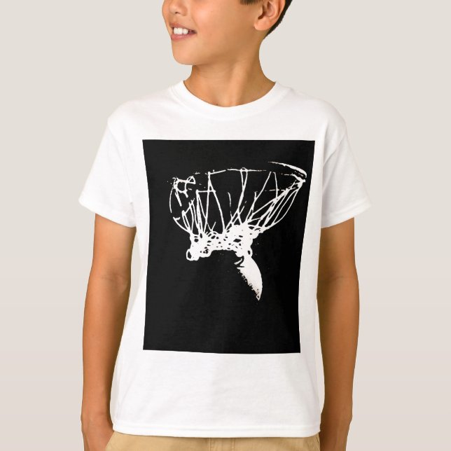 Black White Pop Art Basketball T-shirt (Framsida)