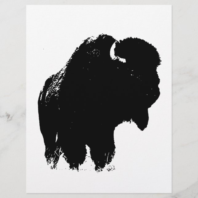 Black & White Pop Art Bison Buffalo (Framsida)