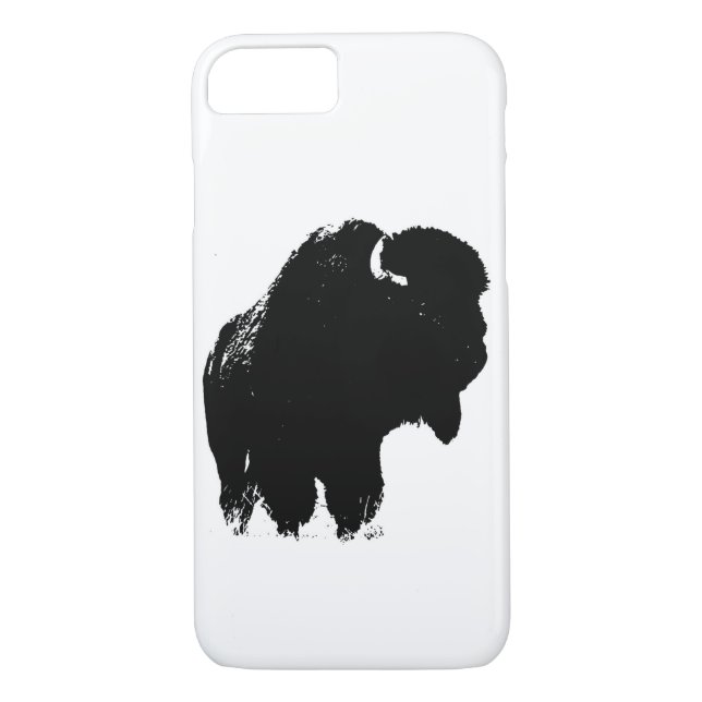 Black & White Pop Art Bison Buffalo Case-Mate iPhone Skal (Baksida)