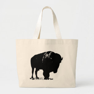 Black & White Pop Art Bison Buffalo Jumbo Tygkasse