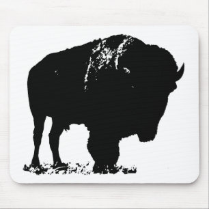 Black & White Pop Art Bison Buffalo Musmatta